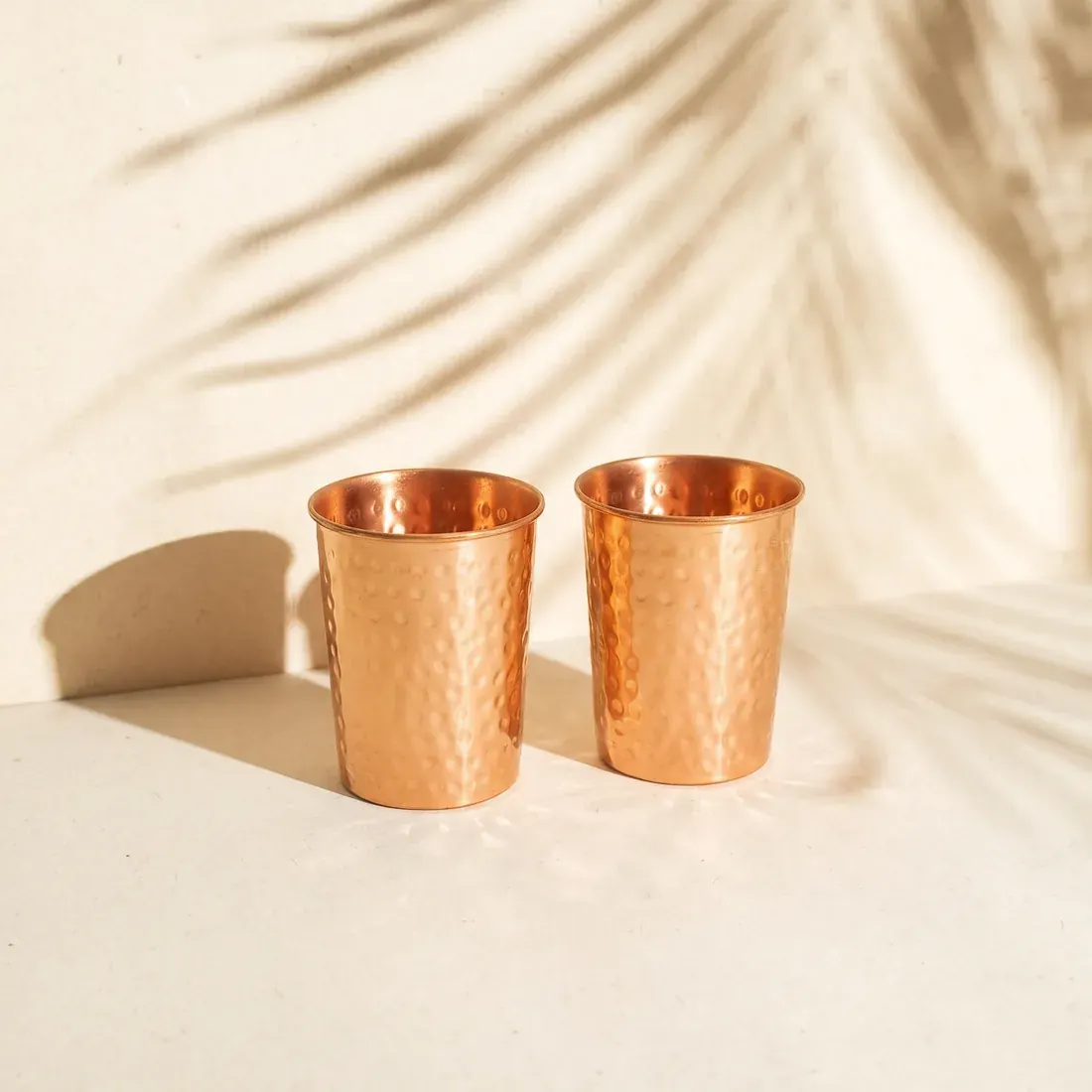 Hammered Copper Cups — Set of 2